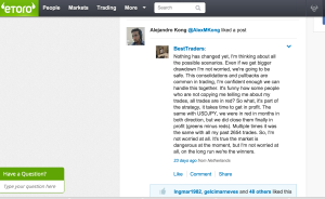 Etroro allow people to analyse and recommend trades (click picture to enlarge to get a clearer copy)